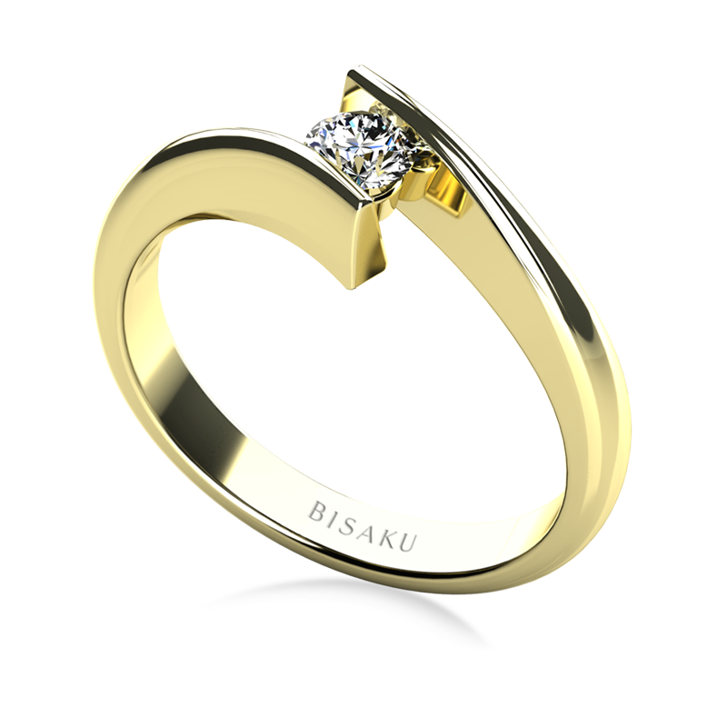 Zásnubní prsten žluté zlato Fessa