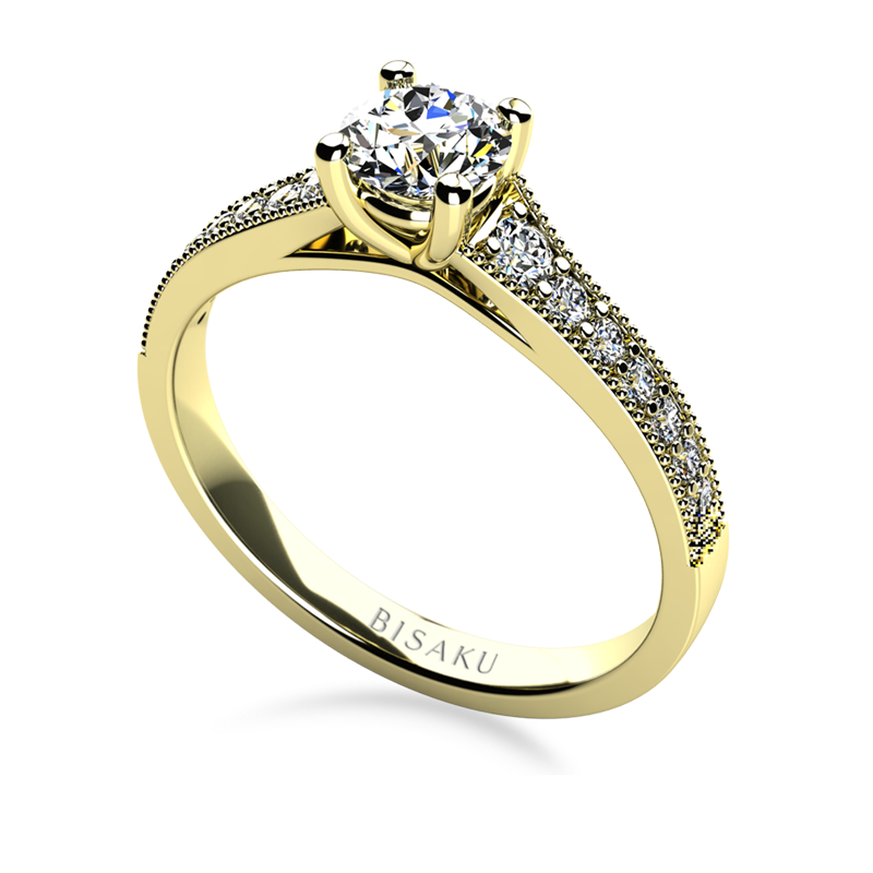 Zásnubní prsten žluté zlato Saorise