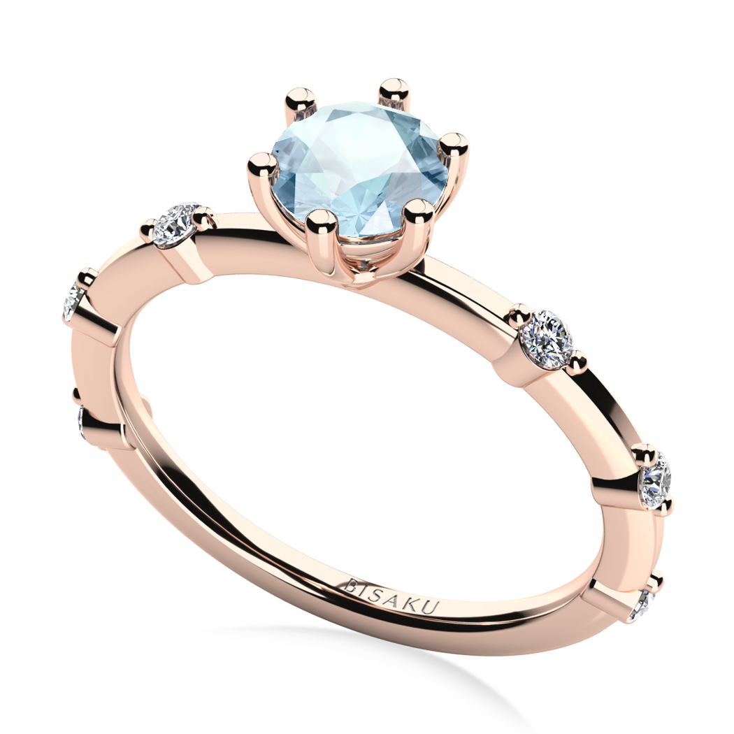 Zásnubní prsten růžové zlato LarrisaBlue