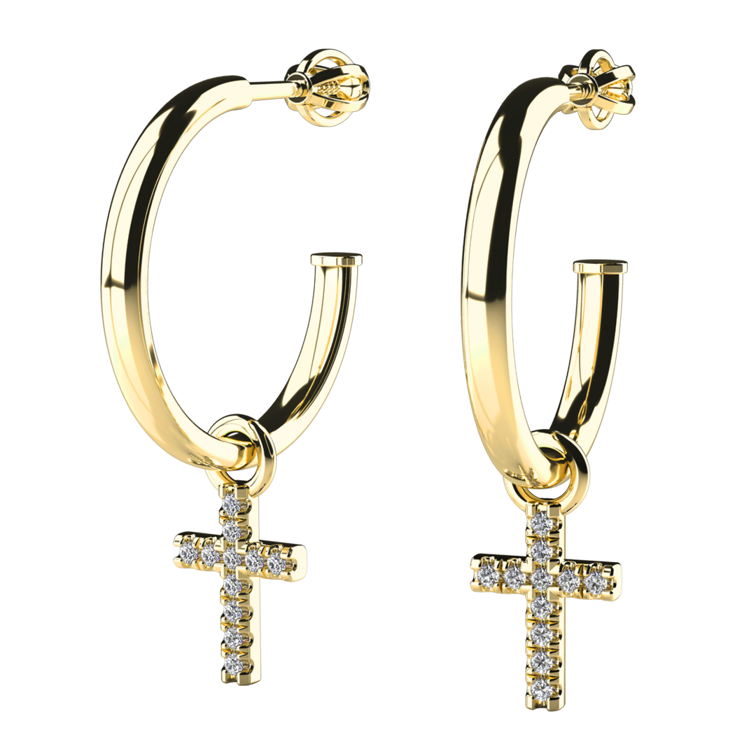 Bisaku.jewel.yellow.alt CrossEarrings