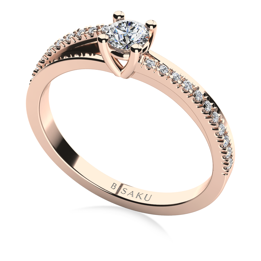 Zásnubní prsten růžové zlato Kathy