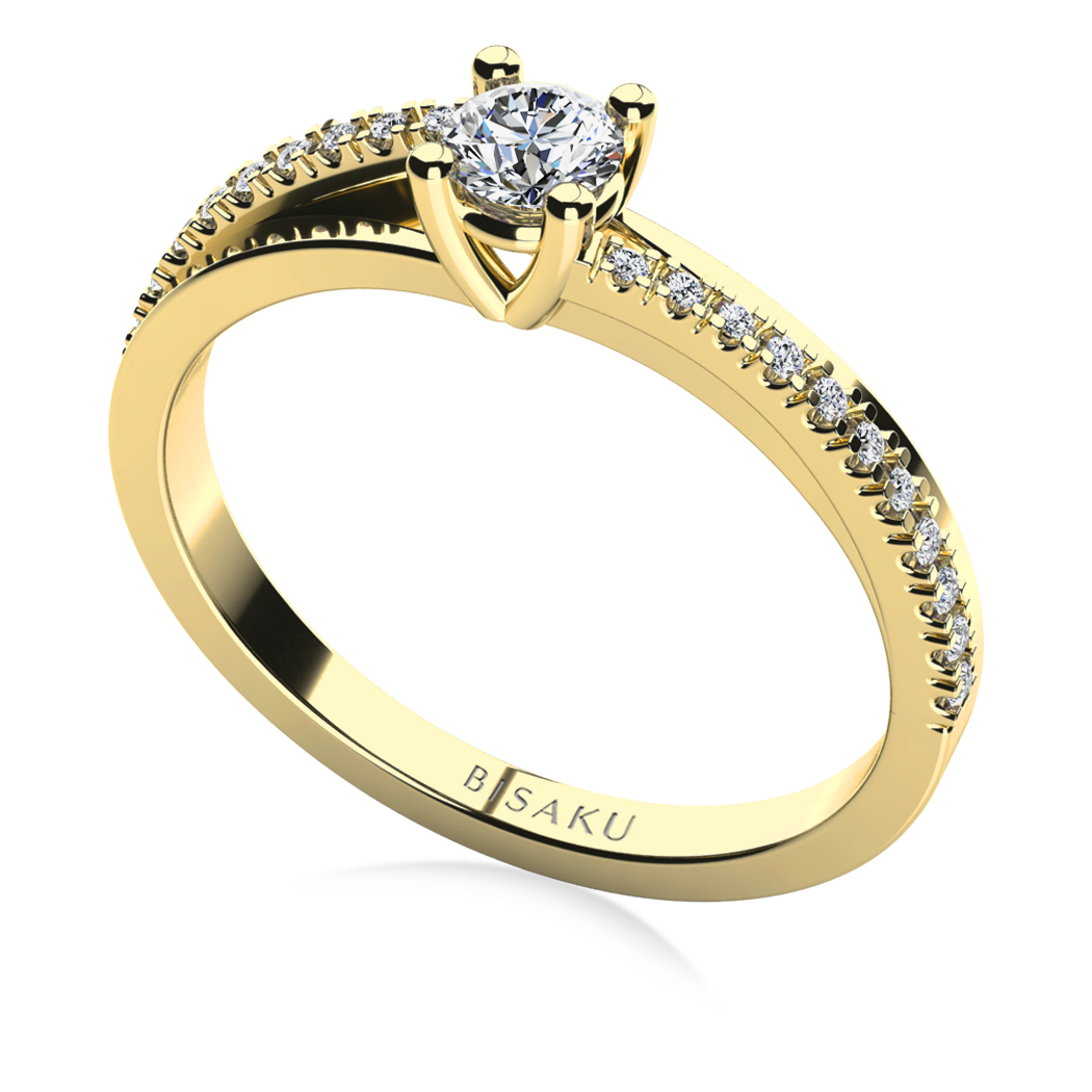 Zásnubní prsten žluté zlato Kathy