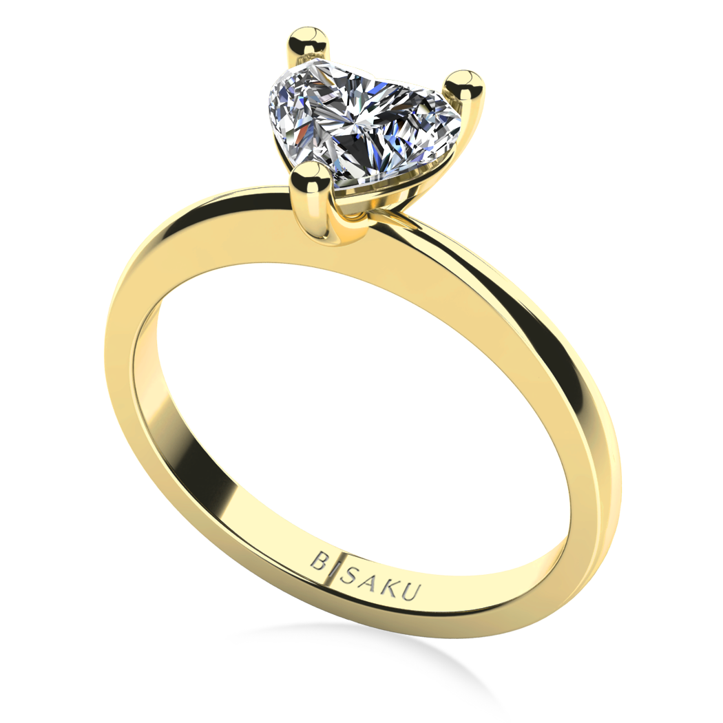 Zásnubní prsten žluté zlato HeartSolitaire