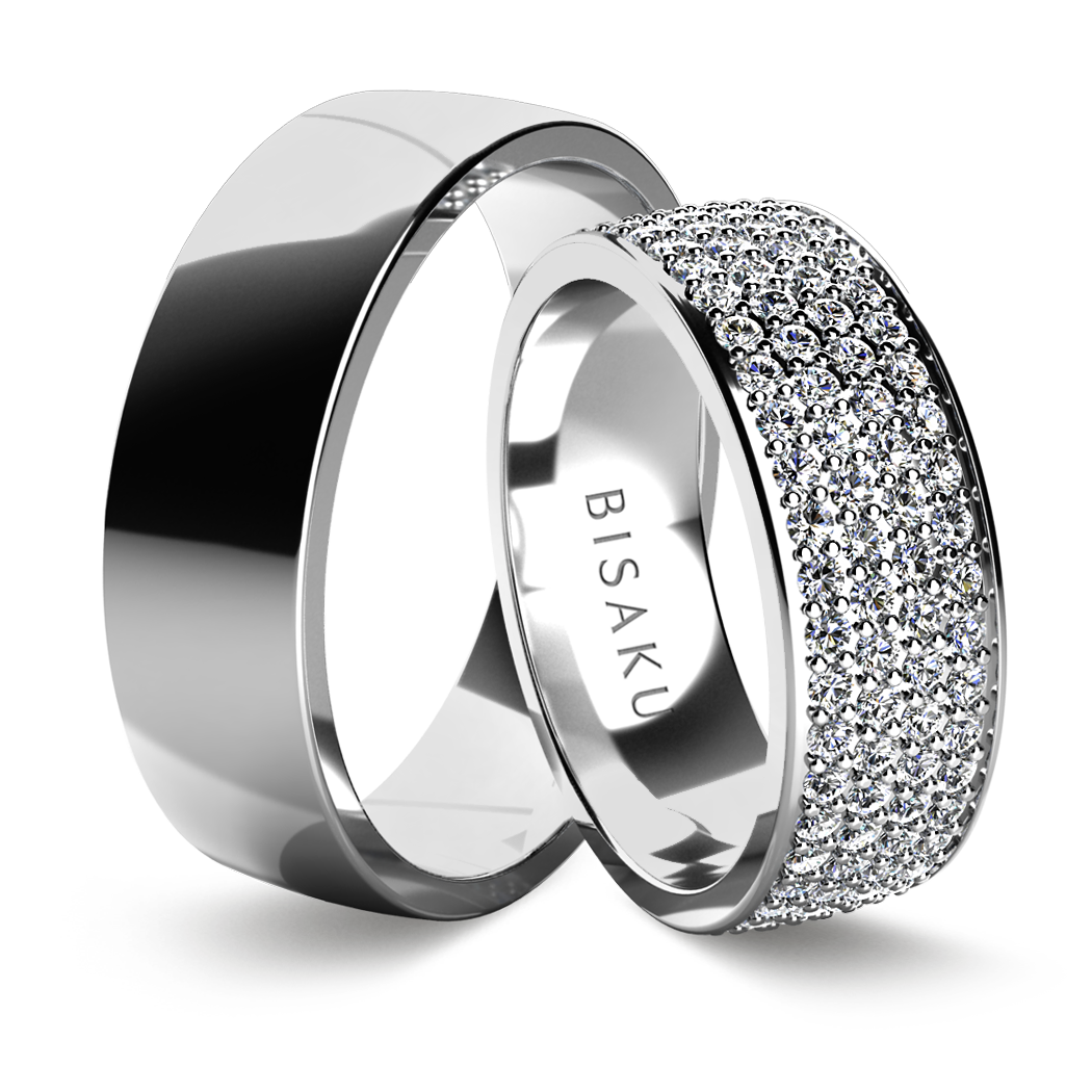 Snubní prsteny bílé zlato Bling