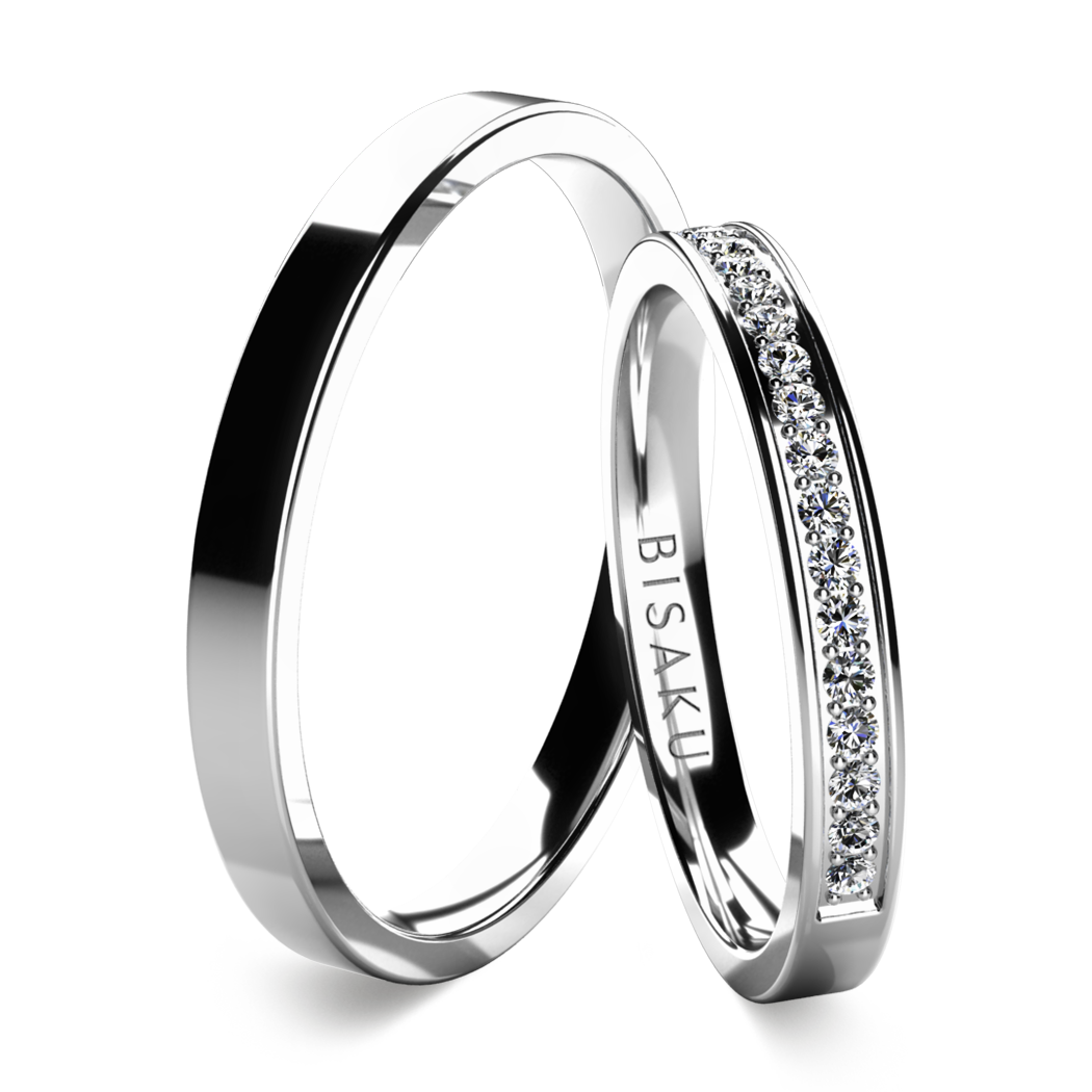 Snubní prsteny bílé zlato NolaII