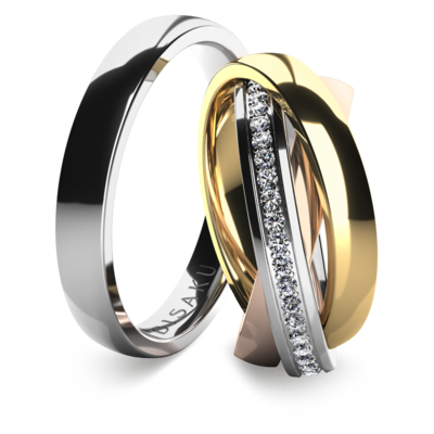Snubní prsteny bílé zlato TrinityII