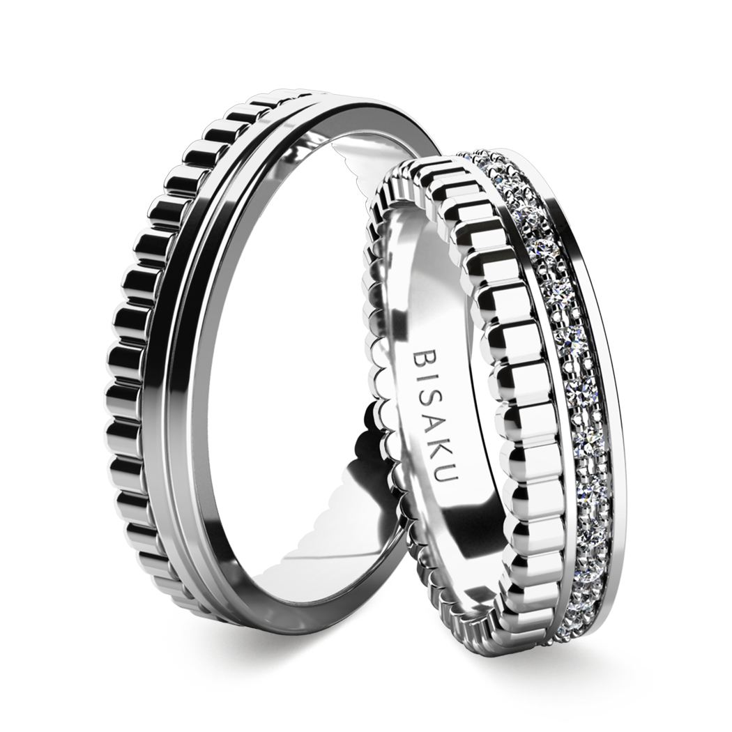 Snubní prsteny bílé zlato Crown