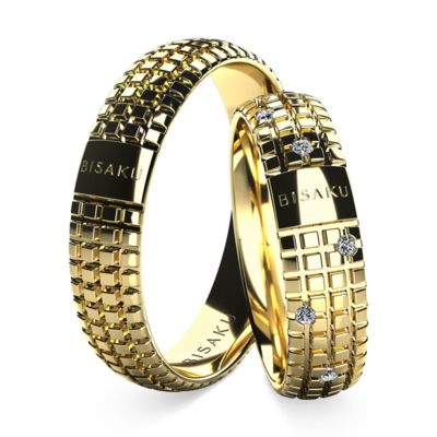 Snubní prsteny žluté zlato Cubic